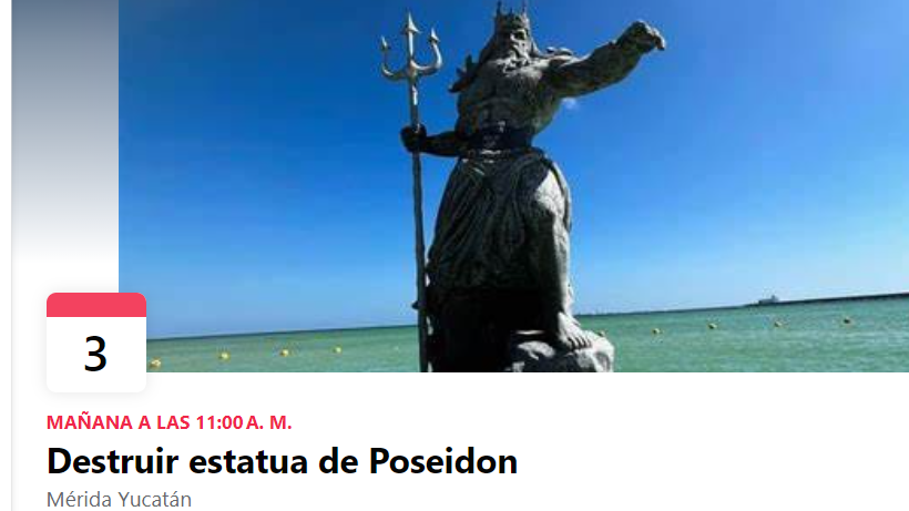 Destruir estatua de Poseidón: el nuevo evento viral creado por yucatecos